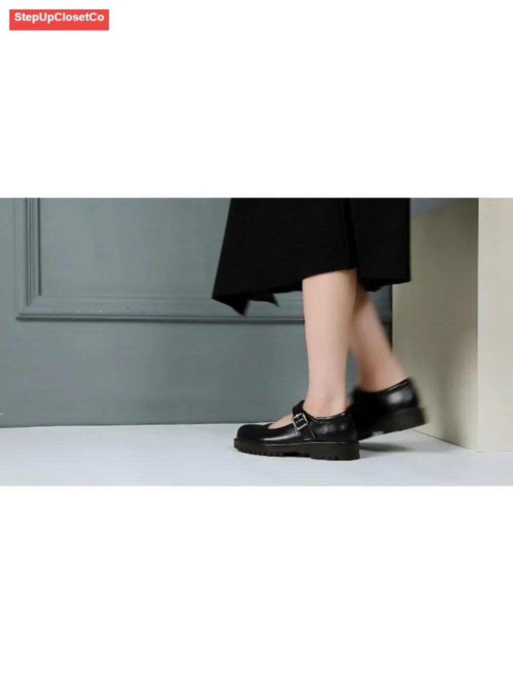 Women's Chunky Platform Mary Jane Flats with Memory Foam Insole